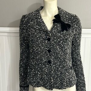 Nanette Lepore Adorable Jacket with Velvet Accent Buttons & Bow Size Small
